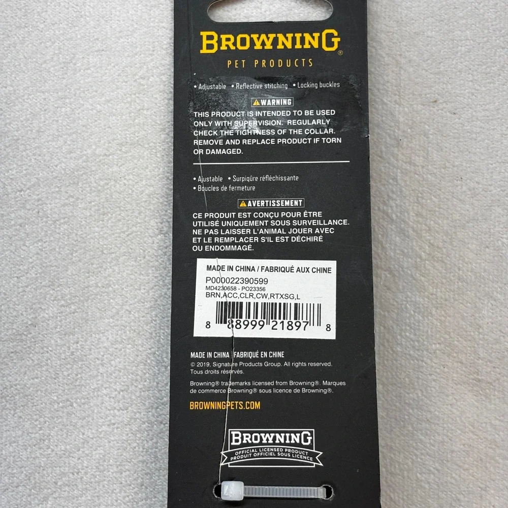 Browning Dog Collar Large Sea Glass‎ Realtree Camo Reflective New